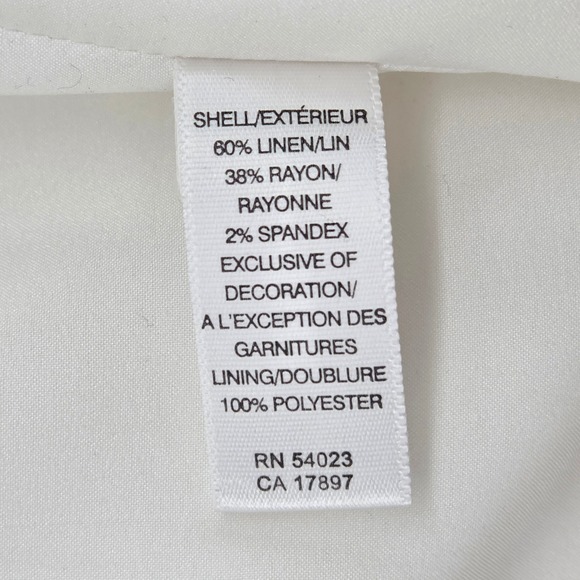 Banana Republic Womens Cream Linen‎ Blend Single Button Blazer Size 2 - Picture 8 of 9